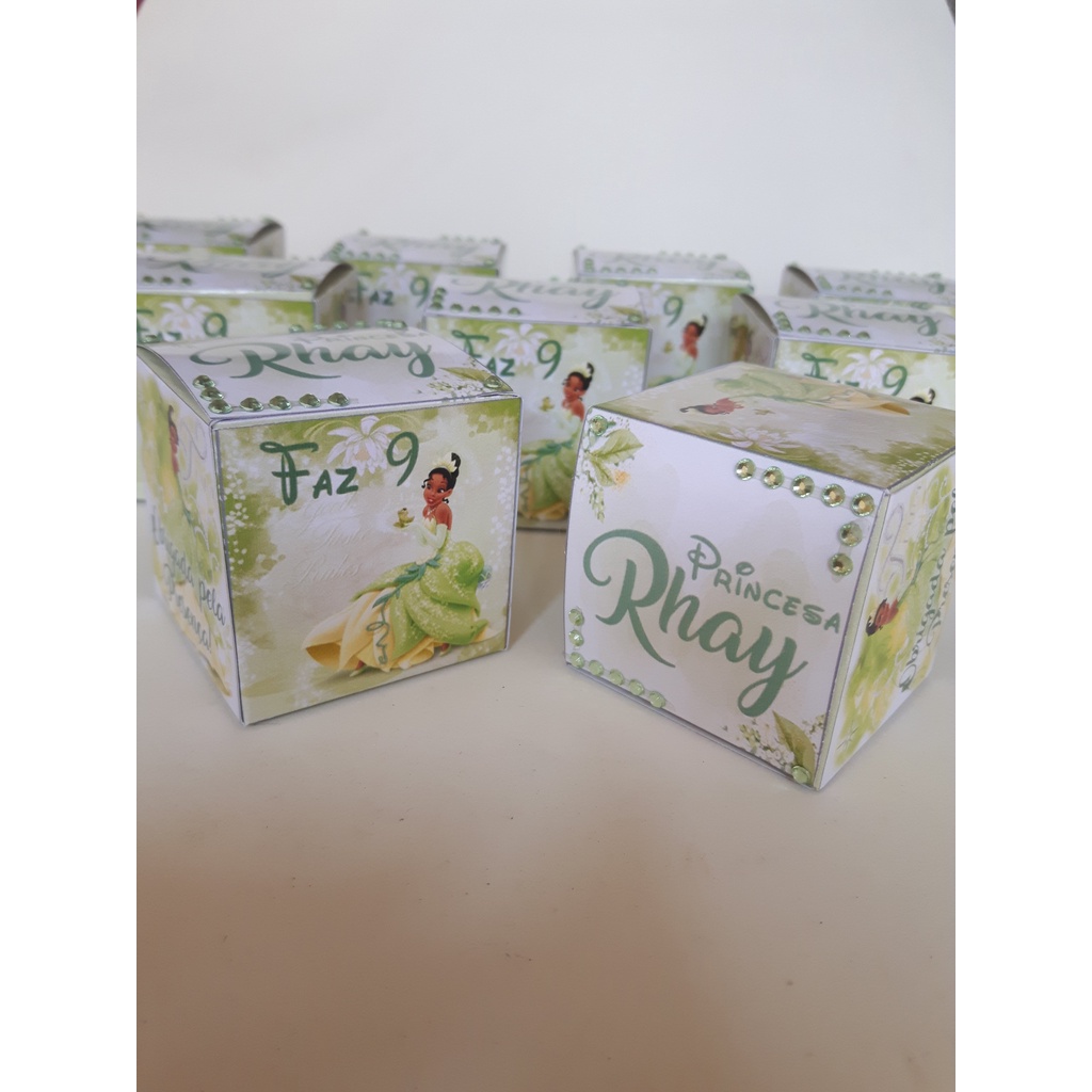 Caixa cubo A Princesa e o Sapo lembrancinha para festa | Shopee Brasil