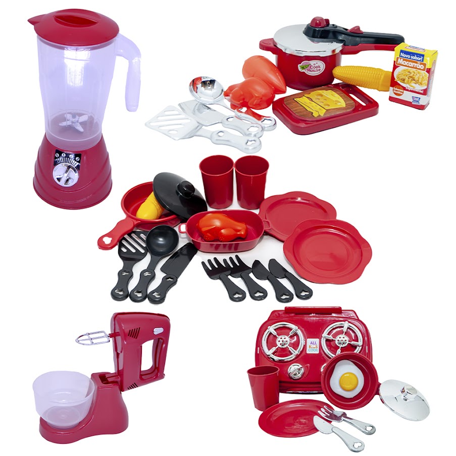 Kit Cozinha Infantil Fogão Cooktop Panela Liquidificador 30p