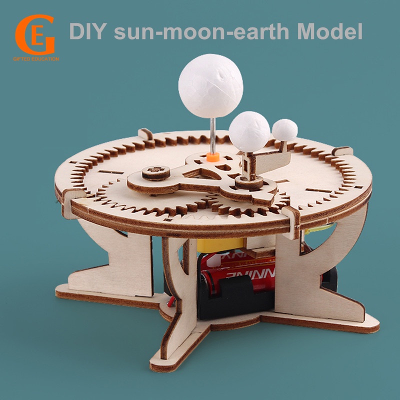 EDUCATION GIFTED DIY Sistema De Modelo De Sol De Lua Solar Geografia De Ciência Montagem Educacional STEM Projeto Escolar De Aprendizagem