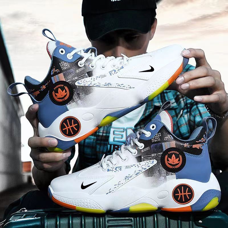 Tamanho 38-45 Sapatos De Basquetebol Masculino Tênis Casual Sapatilhas De Couro High Top Running Esportivos Soft Bottom Plus Masculinos