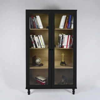 Armário Multiuso 2 portas de vidro Ditália C/Kit Luz E-957