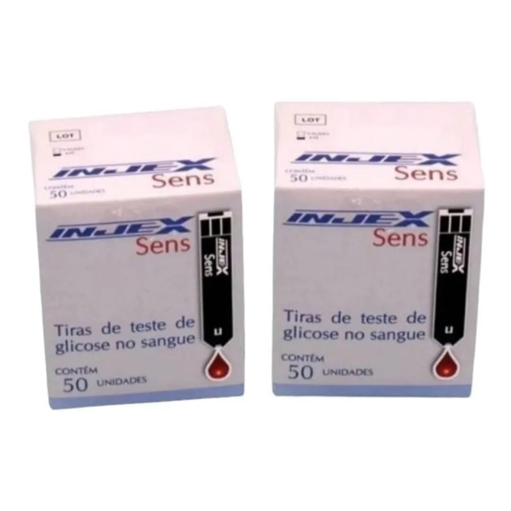 100 Tiras Reagentes Teste Glicose Injex Sens Original | Shopee Brasil