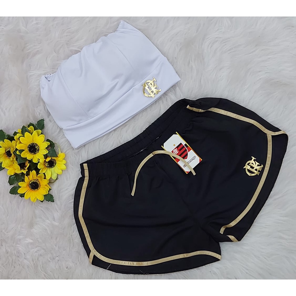 Conjunto do Time do Brasil Feminino - Cropped e Short Feminino do Brasil