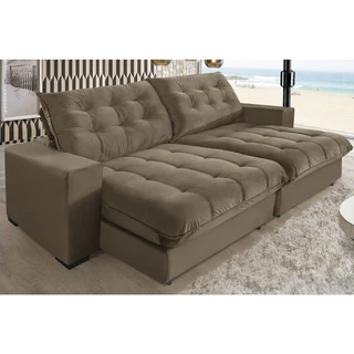 Sofá Califórnia Molas Ensacadas e Pillow Top 2,10m Castor