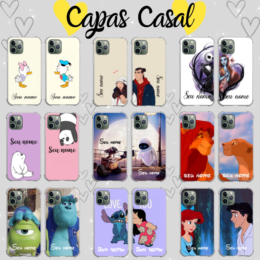 Capinha personalizada Casal (2) para todos os aparelhos Samsung/ Iphone/ Motorola/ Xiaomi/ LG