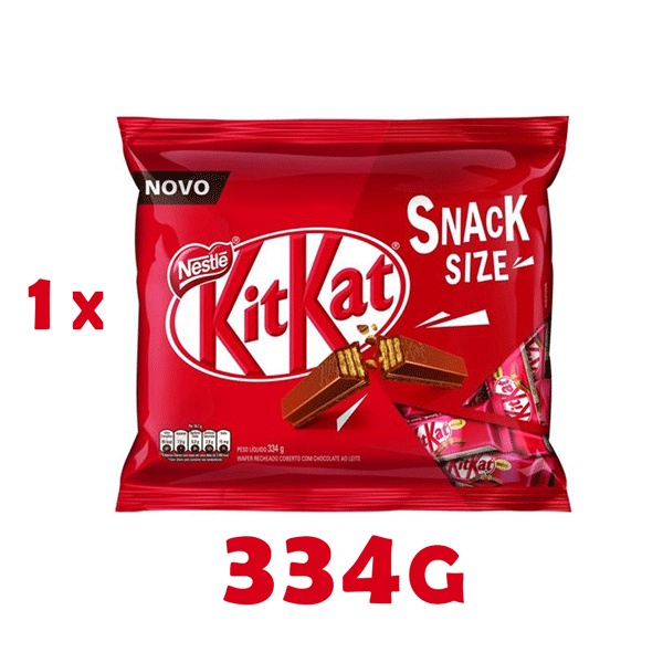 Pacote Chocolate Nestle Mini KitKat Ao Leite 334g C/ 20 Uns | Shopee Brasil