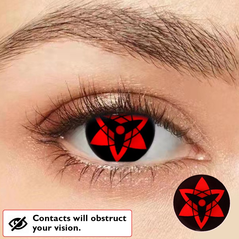 Jewelens 2pcs 1 Par Lentes De Contato Coloridas Vermelhas Uchiha Sharingan Itachi Sasuke Kakashi Madara Cosplay Shopee Brasil