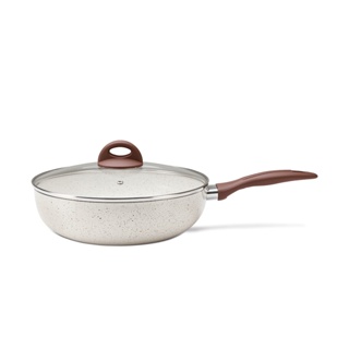 Wok com Tampa Brinox Ceramic Life Smart Plus 3,4L - 28 x 8 cm Vanilla