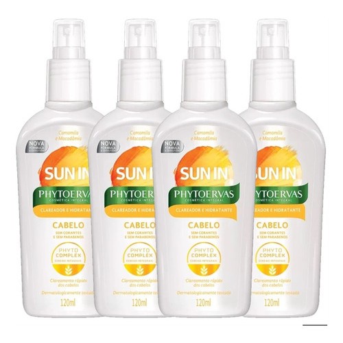 Kit Sun In Clareador De Cabelos - 4 Unidades Phytoervas | Shopee Brasil