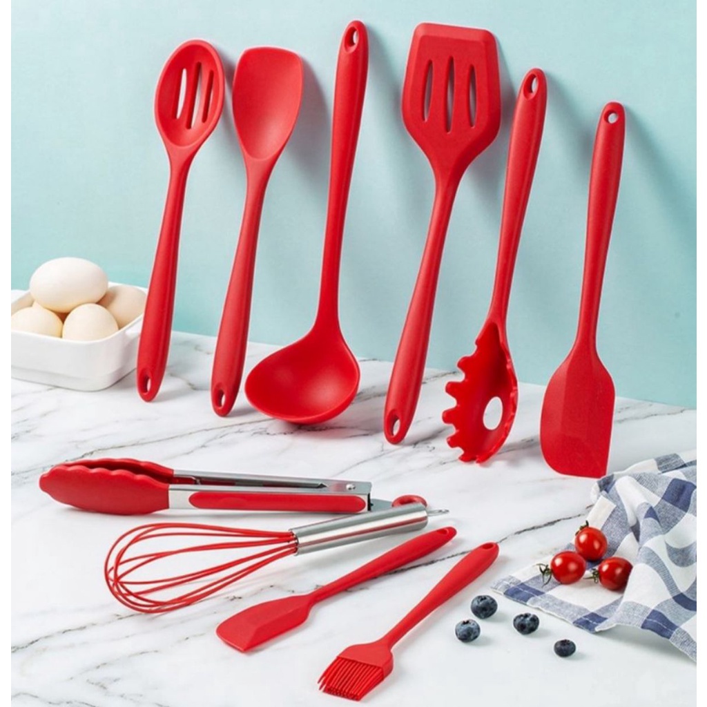 KIT 10 PEÇAS Utensílios de Silicone Cozinha Conjunto