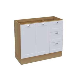 Balcão de Cozinha Ditália Denver Riviera com Branco CD-1014