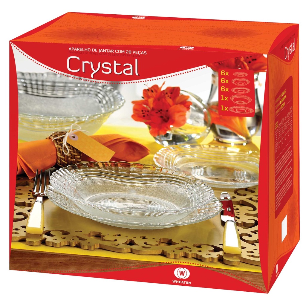 Aparelho Jogo De Jantar Prato Copo Crystal 8 Peças Barato wheaton brasil