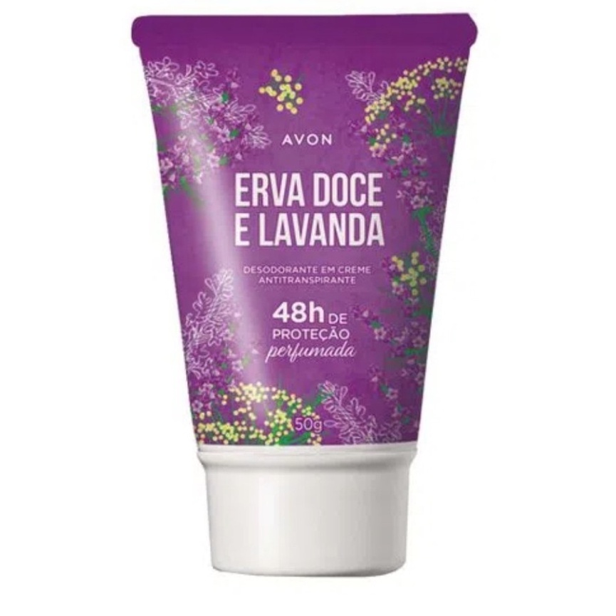 Desodorante em Creme Antitranspirante Avon Erva Doce e Lavanda - 50 g ...