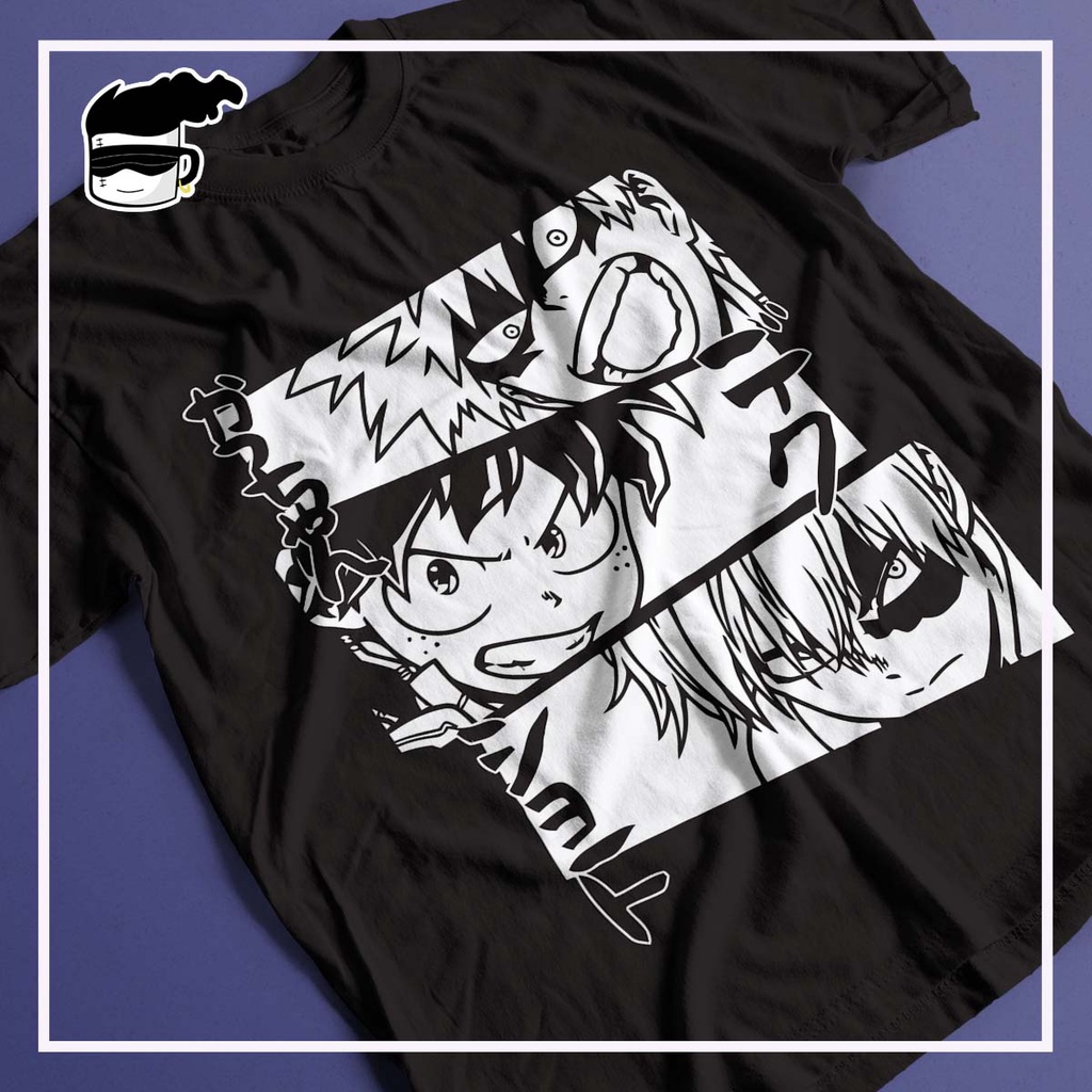 Camiseta My Hero Academia Unissex 100% Algodão Camisa Anime Boku No Hero Todoroki Mydoria Bakugo