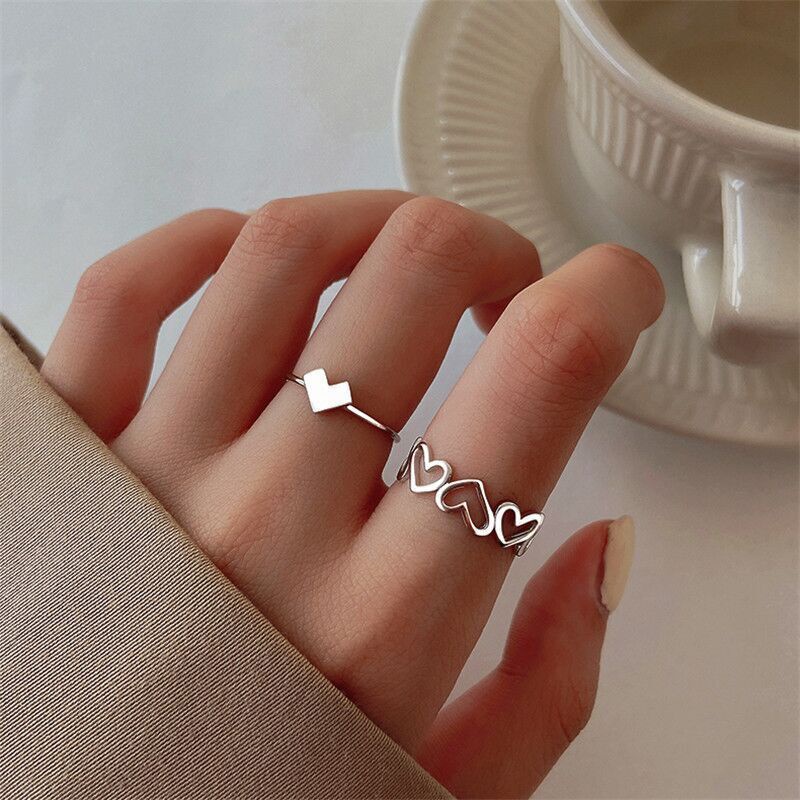Anel De Coração Oco Com Design Único Para Mulheres , Ins Fashion , Cool E Minimalistic Style