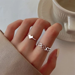 Anel De Coração Oco Com Design Único Para Mulheres , Ins Fashion , Cool E Minimalistic Style