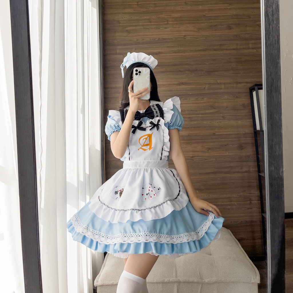 Lolita Cute Maid Girls Costumes Traje Traje Japonês Animação Show