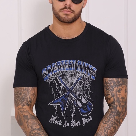 Camiseta GYM Morrison Preta, 100% Algodão - Roquenrou