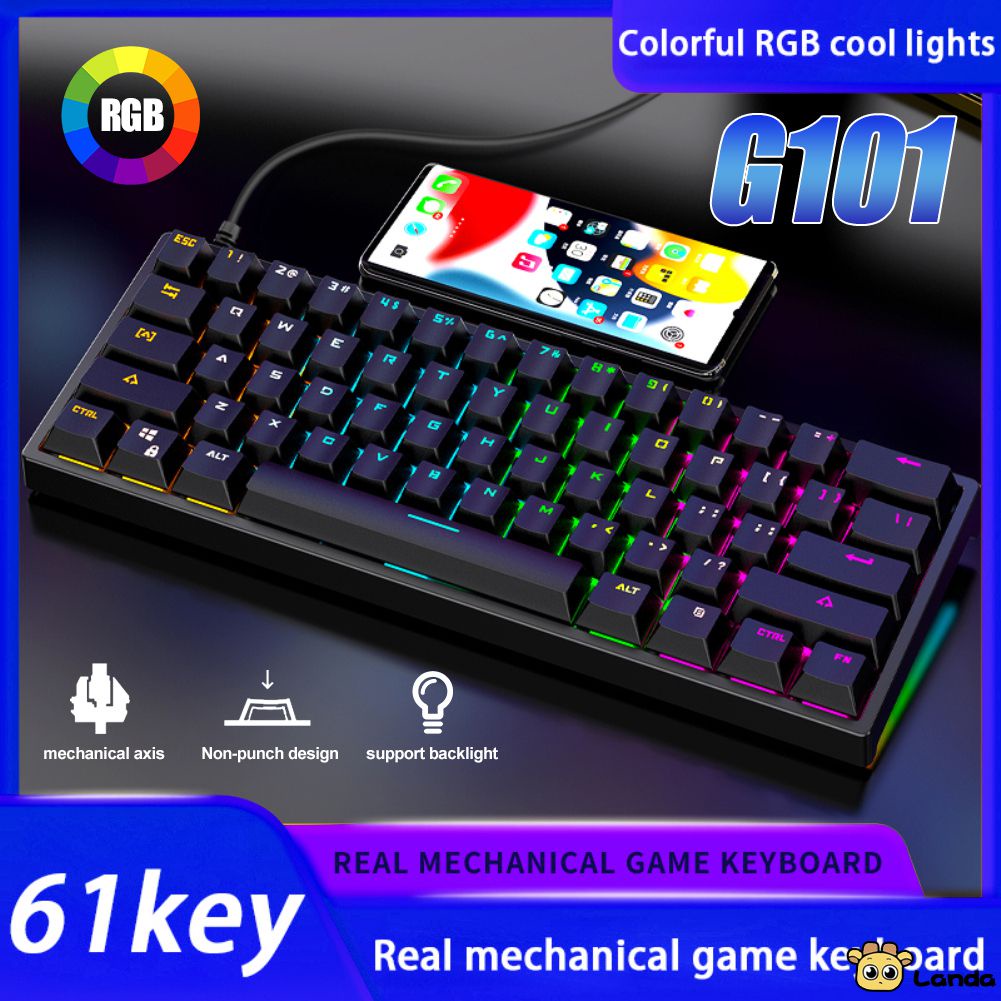 Pyhodi Teclado mecânico para jogos 80% com fio, mini teclado recarregável  tipo C com retroiluminação RGB, teclas PBT de 84 teclas, portátil para