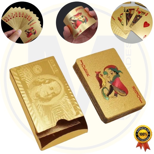 Cartas para Baralho Dourado à Prova d'Água - CâmeraEspiã.COM - Equipamentos  e Artigos de Espionagem para Detetives e Investigações