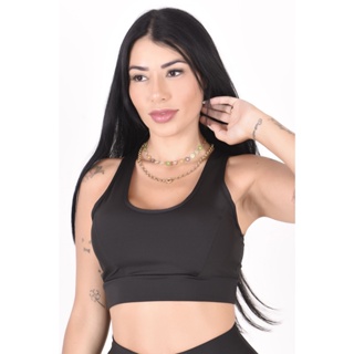 Kit c/ 2 Top Academia Fitness Feminino Nadador Conforto Roupas Para Academia Revenda Suplex Liso Sem Bojo