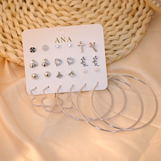 Kit 12 pares de brincos com argolas prata e dourada-48A