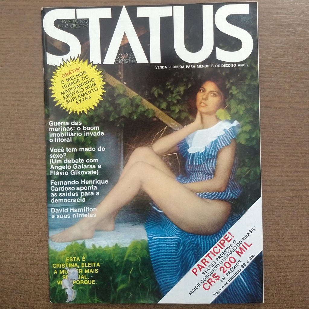 Revista Status Nº 43 Fevereiro de 1978 + Edição Extra Marcianinho -  Fernando Henrique Cardoso (entrevista) / Boom imobiliário no litoral /  Ninfetas de David Hamilton / Ruy Castro / Flávio Gikovate | Shopee Brasil