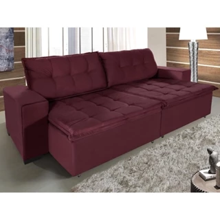 Sofá Austrália 2,90 Mts Pluma Vinho