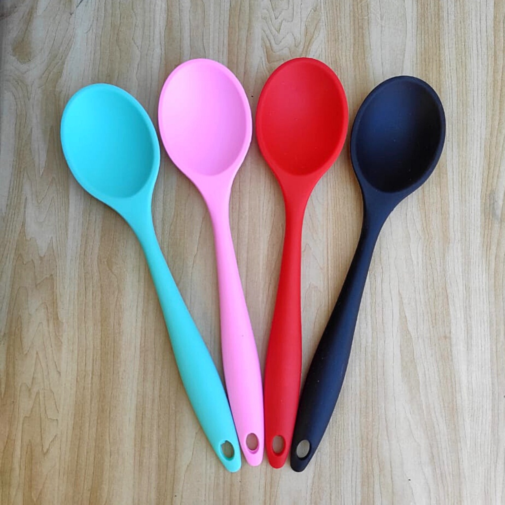 Colher de silicone Para cozinhar Colher de arroz Silicone Utensilios de ...