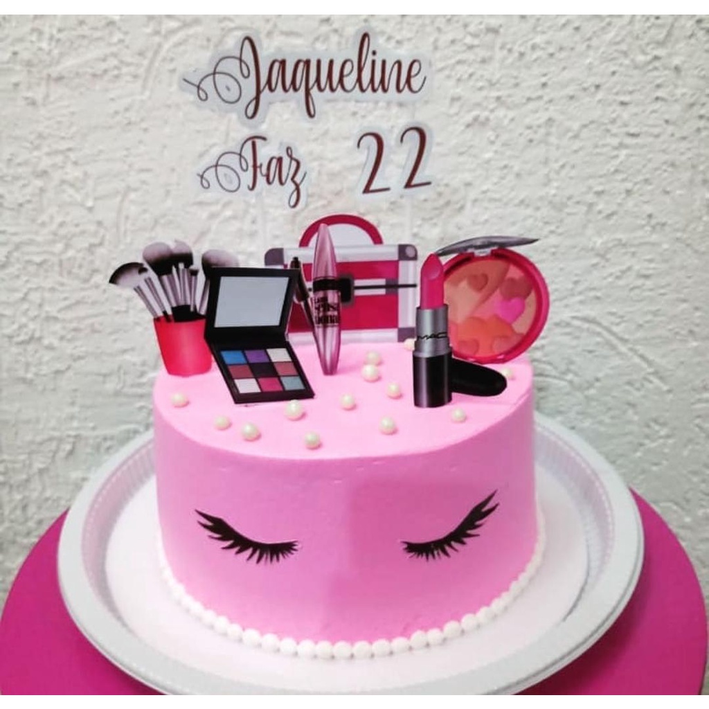 bolo com topo de maquiagem em Promoção na Shopee Brasil 2023