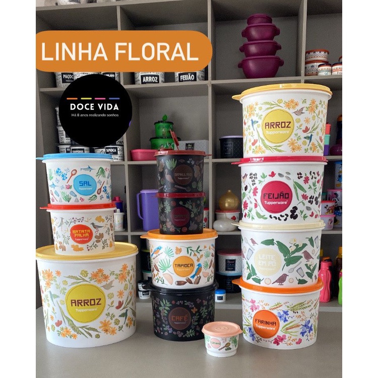 Tupperware Linha Mantimentos Floral | A Escolher | Shopee Brasil
