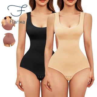 Flarixa Plus Tamanho Espartilho Feminino De Uma Peça Formato De Corpo Cintura Treinador Calça Abdômen Sem Costura Fivela De Emagrecimento Roupa Interior Pós-Parto