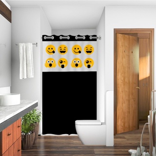 Cortina Box Emoji com Visor Para Banheiro Anti Mofo Resistente Alta Qualidade 100% PVC Várias Cores - Envio Imediato