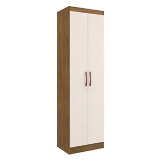 Armário 2 Portas Lavanderia Multiuso Multimóveis CR8002 Nogueira/Off White