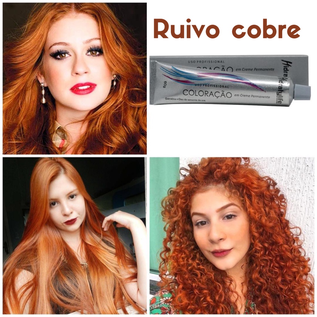 Tinta de cabelo Ruivo cobre Tinta Ruiva Cabelo ruivo 8.44 profissional  Mairibel | Shopee Brasil