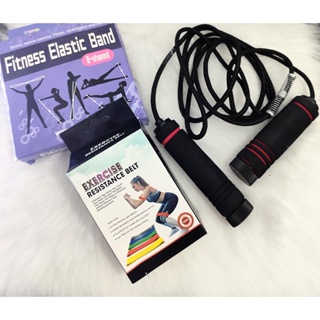Kit Treine Em Casa Completo Elástico Extensor Cross Tube + Corda de Pular MB + Kit com 5 Faixa