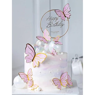 10 Peças de Borboleta Para Decoração Festas Confeitaria Topo de Bolo (Topper de Bolo) Aniversário/Casamento