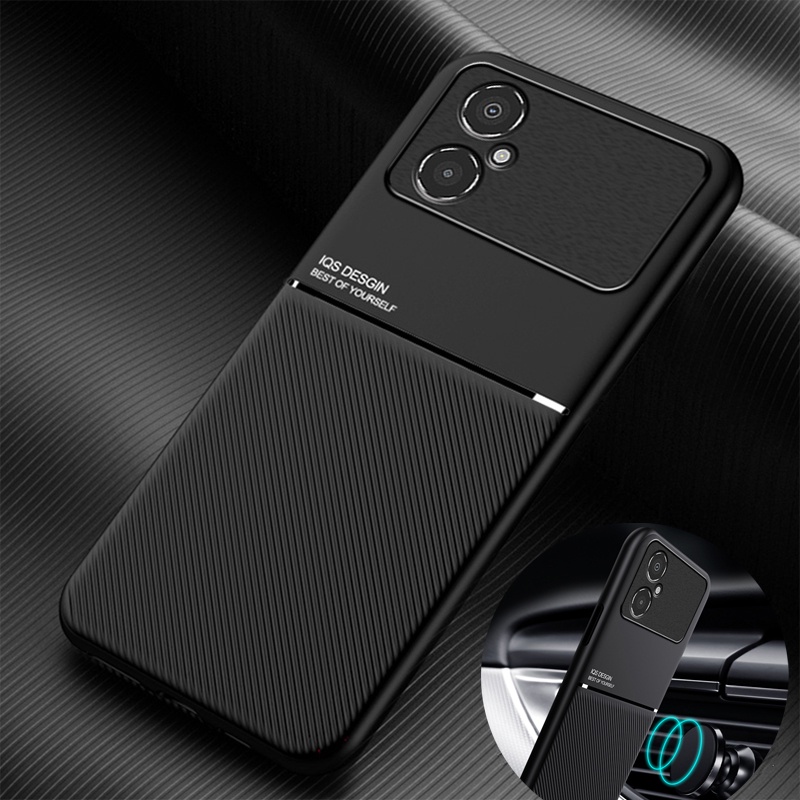 Capa De Negócios De Couro Luxuoso Para Poco M4 5G Anti Arranhões Moldura TPU Macia Celular Magnética