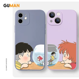 Capa De Silicone flexível GUMAN Luxo Personalizada Anti Impacto Casal Fofa Capinha Compatível Para iPhone 14 13 12 11 Pro Max 8 7 6 6S Plus SE 2020 XYB943