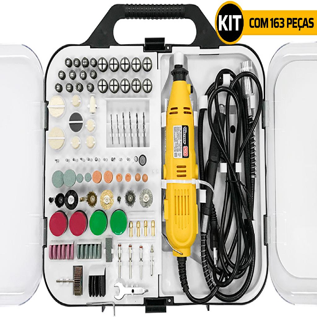 Mini Retifica Profissional 163 Pçs Com Maleta Lixadeira | Shopee Brasil