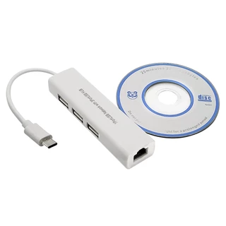 Adaptador Hub Usb Tipo C 3.1 Para Porta 3 Usb + Rj45