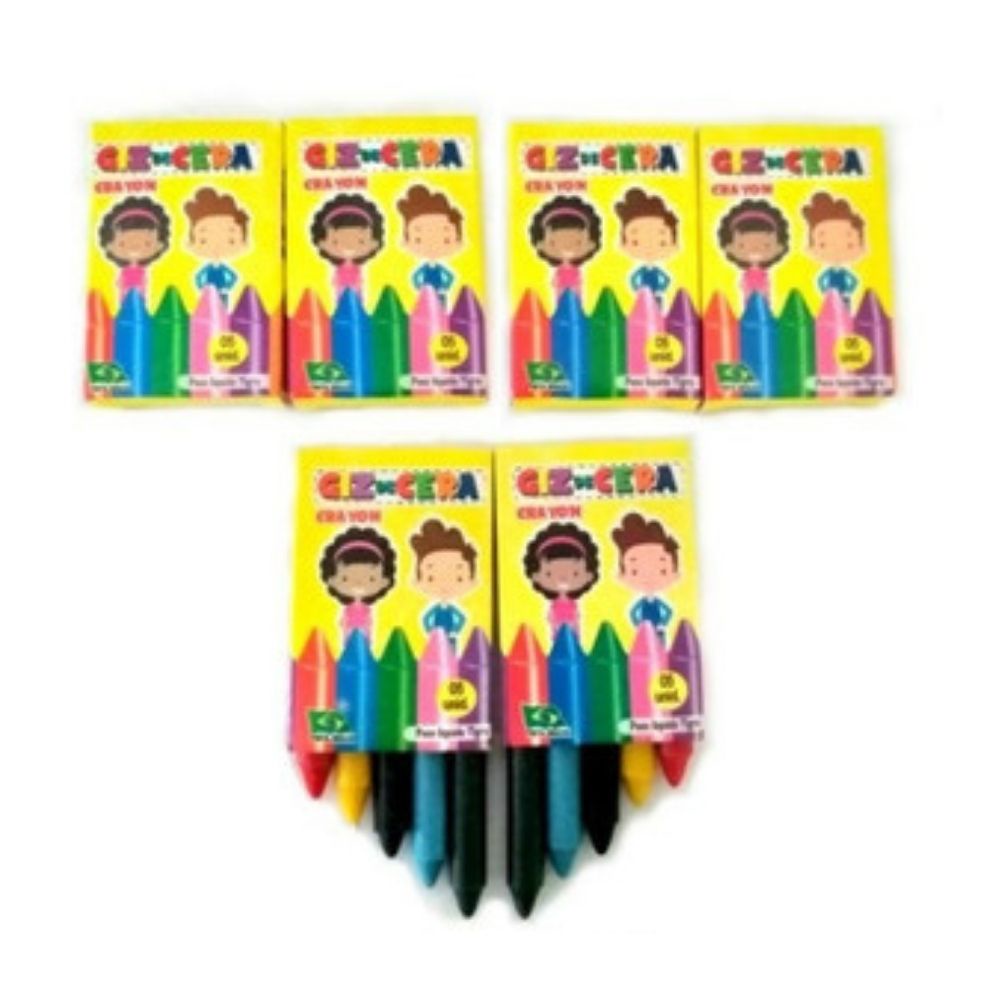 30 Mini Giz De Cera De 5 Cores para Brindes e Lembrancinhas