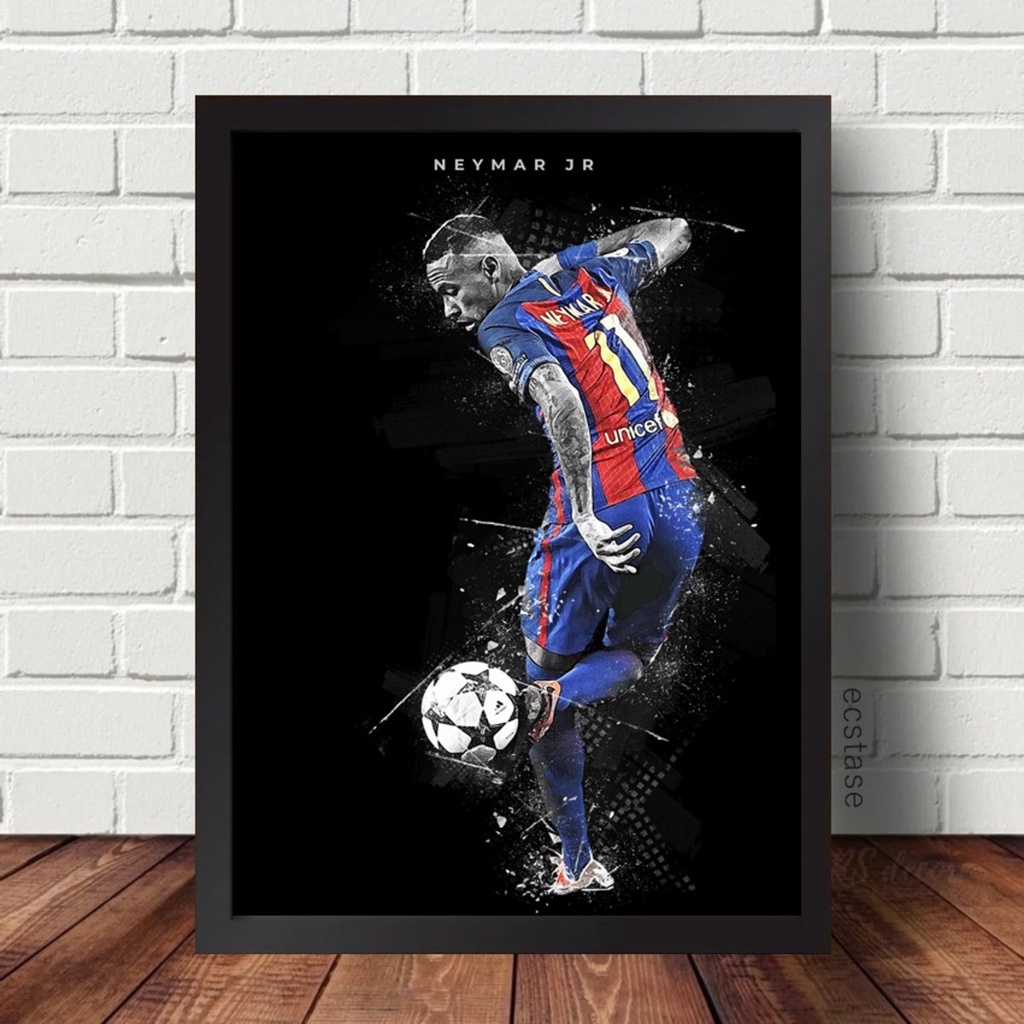 Quadro jogador de futebol decoracao para sala e quarto