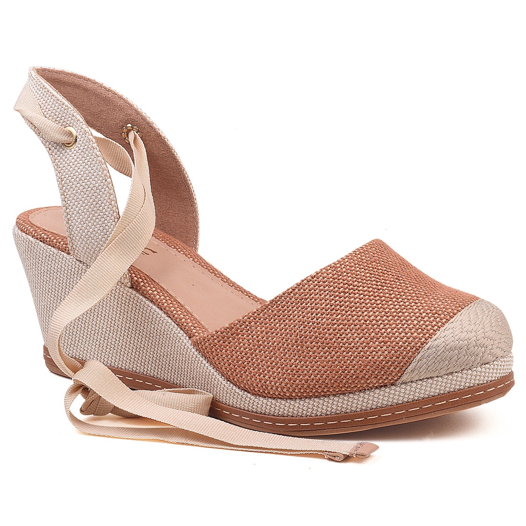 Espadrille anabela salto store baixo