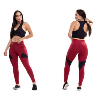 Conjunto calça legging cintura alta super confortavel calca legg +top zero trasparencia alta compreensão