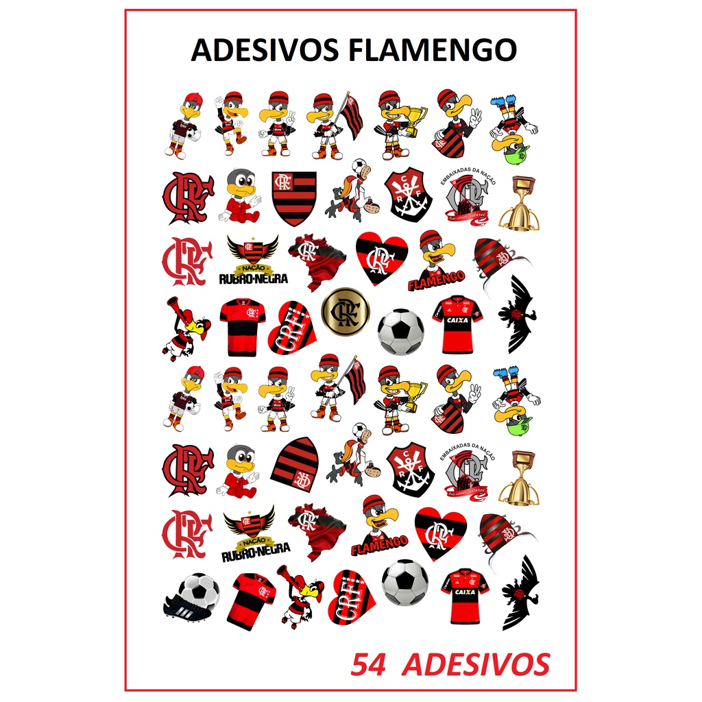 ADESIVOS FLAMENGO - MENGÃO - AUTO COLANTE - PACOTE | Shopee Brasil
