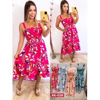 VESTIDOS Lastex VERAO com estampa tubano femenina/high XK026