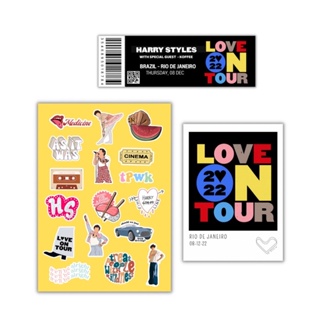 Combo com cartela de adesivos + polaroid + ingresso simbólico Love on Tour