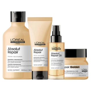 Kit L'Oréal Professionnel Serie Expert Absolut Repair Gold Quinoa - 4 Produtos em Oferta na Shopee