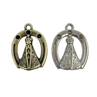Pingente Medalha Nossa Senhora Aparecida 25 Peças - Níquel e Ouro Velho